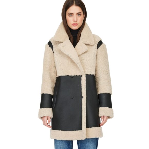 HiSO Urban Reversible Genuine Shearling & Leather Coat - Picture 3 of 16